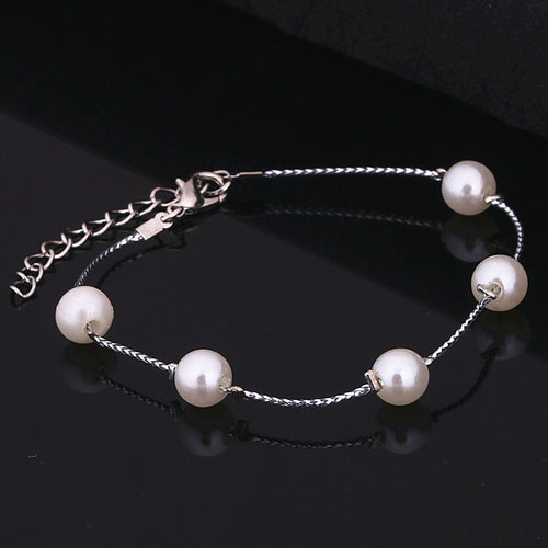 Cute Romantic Silver Plated Adjustable Bracelet