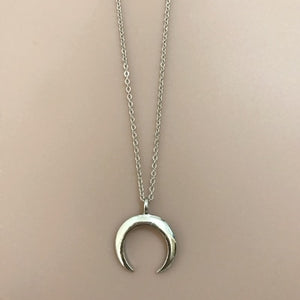 Moon Pendant Necklace and Moon Earrings