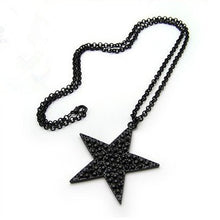Load image into Gallery viewer, Jewelry Black Pentagon Five-pointed Star Pendant Necklace