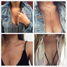 Load image into Gallery viewer, Gold Color Star Moon Long Pendant Necklace