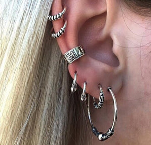 Bohemian Style Silver Color Earring Set