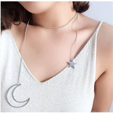 Load image into Gallery viewer, Gold Color Moon Star Sun Pendant Necklace