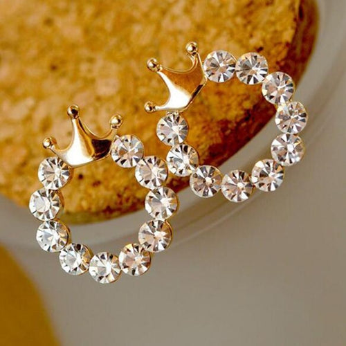 Fashion Jewelry Shining Crystal Round Circle Stud Earrings