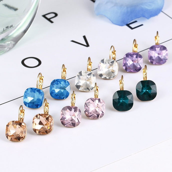 New Arrival Fashion Pink Blue Crystal Earrings