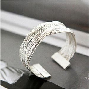 Popular Silver Plated Wide Cuff Bracelet