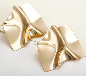 Luxury Gold Suqare Stud Earrings