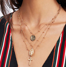 Load image into Gallery viewer, Multilayer Cross Virgin Mary Pendant Neckalce