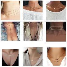 Load image into Gallery viewer, Simple Bohemain Heart Moon Pendant Chain Necklace