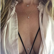 Load image into Gallery viewer, Simple Bohemain Heart Moon Pendant Chain Necklace