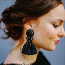 Load image into Gallery viewer, Bohemian Long Statement Tassel Drop Earrings