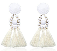 Load image into Gallery viewer, Bohemian Long Statement Tassel Drop Earrings