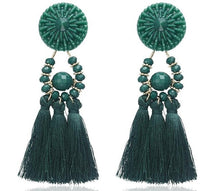 Load image into Gallery viewer, Bohemian Long Statement Tassel Drop Earrings