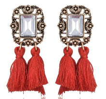 Load image into Gallery viewer, Bohemian Long Statement Tassel Drop Earrings