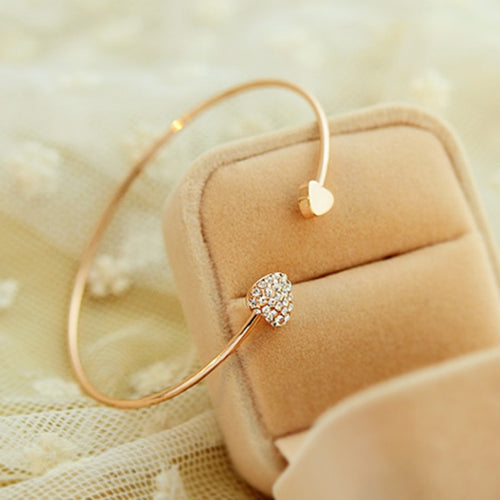 Fashion Jewelry Gold Color Heart Cuff Bracelet
