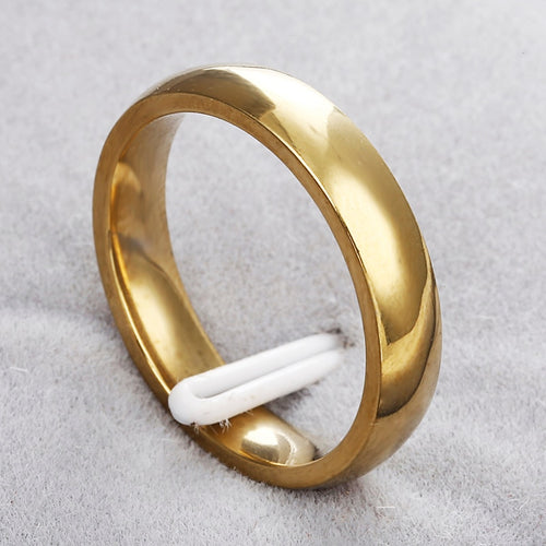 Rose Gold Anti-allergy Smooth Simple Wedding Couples Rings