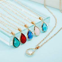 Load image into Gallery viewer, Birthstone Natural Water Drop Pendant Necklace