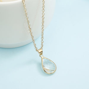 Birthstone Natural Water Drop Pendant Necklace