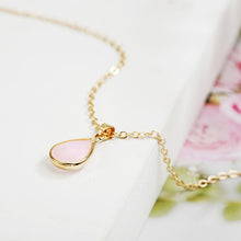 Load image into Gallery viewer, Birthstone Natural Water Drop Pendant Necklace