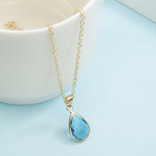 Load image into Gallery viewer, Birthstone Natural Water Drop Pendant Necklace