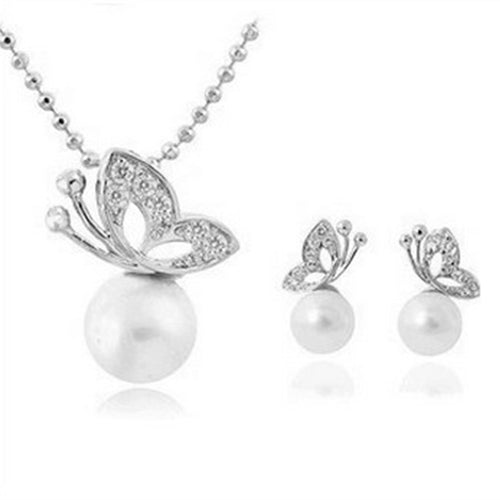 Pearl Butterfly Jewelry Set